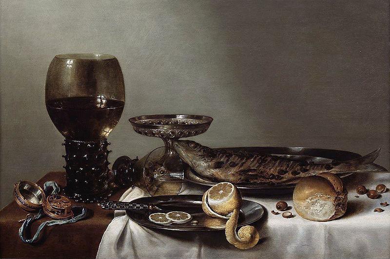 unknow artist Still life with a roemer and watch.